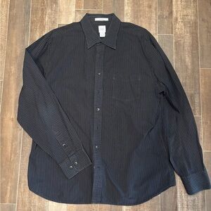 Gap Men’s Black Pinstripe Slim Fit Shirt